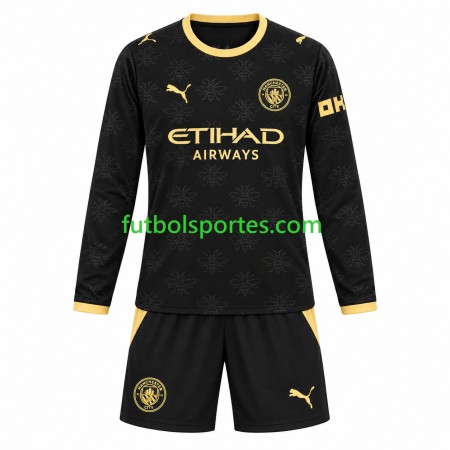 Camiseta Manchester City Niño Segunda Equipación 2026/2027 Manga Larga